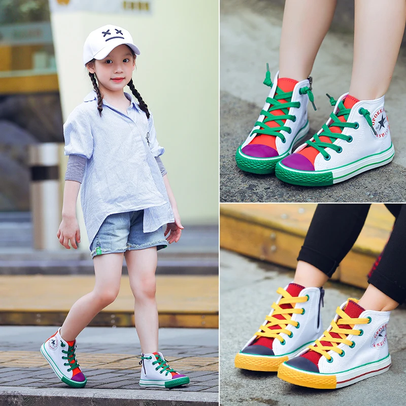 

Boys girls canvas shoes 2019 summer new children's fashion wild mesh breathable non-slip soft bottom sports casual kids shoes