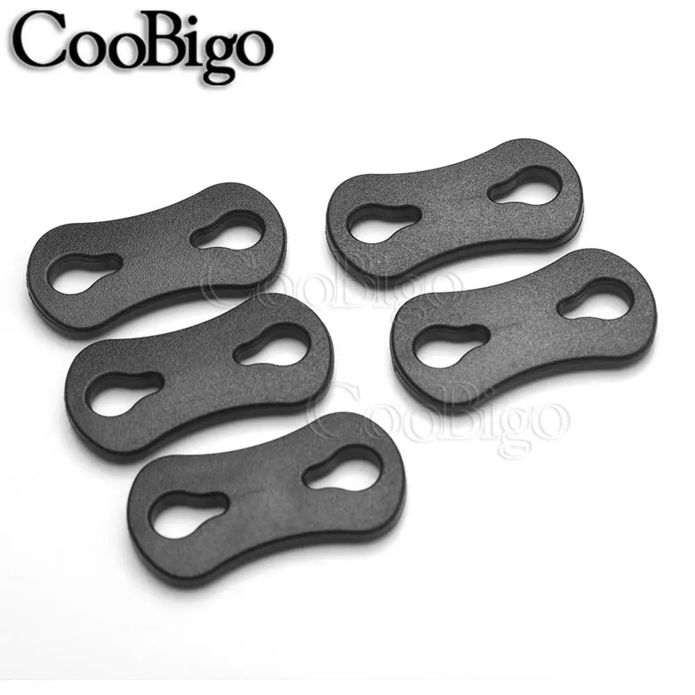 

25pcs Plastic Black 1/4"(5mm) Flat Soft Sliding Cord Lock Stopper Connetor For Garment Shoelace Paracord Parts Accessories