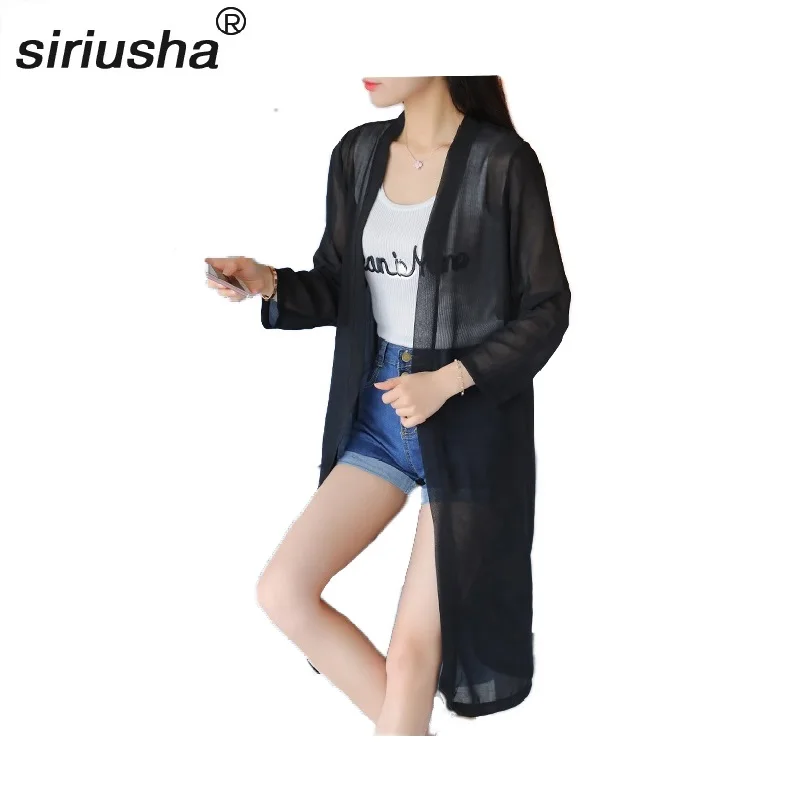 

Blouse Girl Weight To 60 Kg Summer Shawl Outside Thin Travel Essential Sun For Protection Chiffon Coat Sunscreen Cardigan S123
