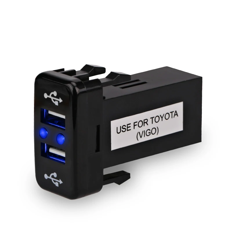 Двойной USB зарядное устройство USB адаптер разъем интерфейс для Toyota VIGO 5 в 4.2A автомобиль 2 порта интерфейс приборной панели разъем модификация автомобиля - Название цвета: Dual USB Charger