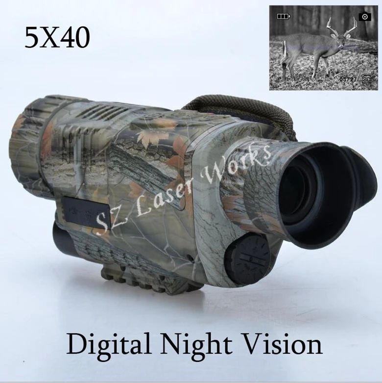 التمويه الرقمية أحادي نظارات الرؤية الليلية بالأشعة تحت الحمراء 5X40 للرؤية الليلية نطاق يأخذ الصور فيديو مع TFT LCD للصيد التمويه الرقمية أحادي نظارات الرؤية الليلية بالأشعة تحت الحمراء 5X40 للرؤية الليلية نطاق يأخذ الصور فيديو مع TFT LCD للصيد