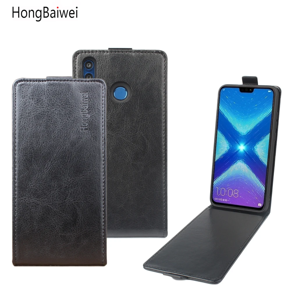 

HongBaiwei Phone Case for Huawei Honor 8X Leather Cover Luxury Flip Case for Huawei Honor 8X Magnetic Protective Shell
