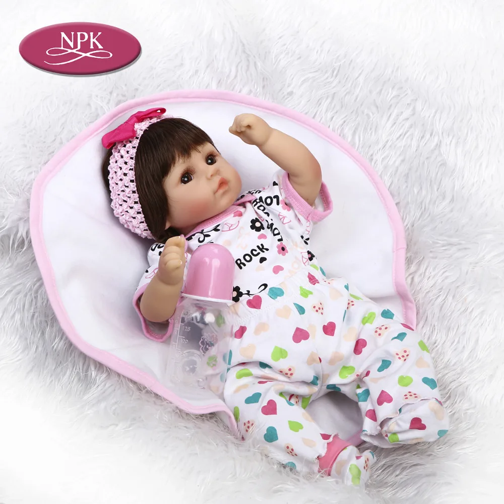

NPK 46CM Silicone Reborn Baby Doll Truly Soft Cloth Body Reborn Bebe Menina Doll Realistic Baby Girl Fashion Kids Birthday Gift