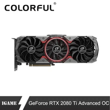 Цветная графическая карта RTX 2080Ti Advanced OC 2080 ti 11G Nvidia Turing GPU GDDR6 1635MHz для ПК Игр видеокарты GeForce