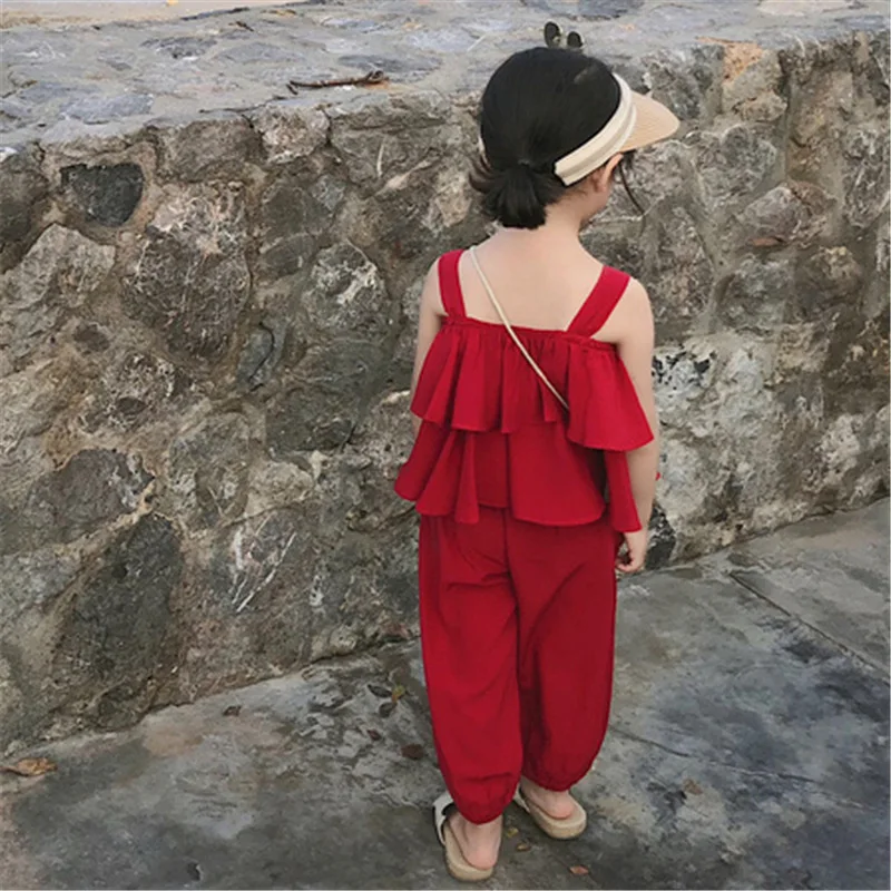 

Fashion baby girl summer clothes set children clothing sets sleeveless tops+pants kids 2pieces tracksuit girls outfits set
