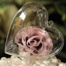 Boules de décoration de noël en plastique Transparent, 30 pièces, boule en forme de cœur, ornement de noël, arbre romantique, fenêtre, cadeau de mariage