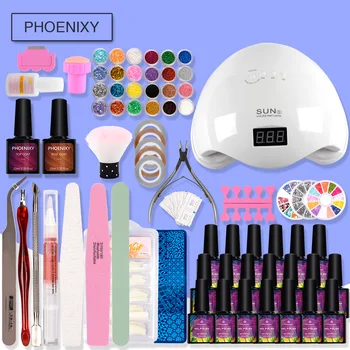 

Full Manicure Set With Lamp 48W Gel Nail Polish Set Tools For Manicure Set For Nail Art 20 Colors Gel Polish All For Manicure
