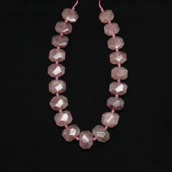 

Faceted Slab Strawberry Quartz Loose Beads Pendants Jewelry strand,Natural Quartz Raw Crystals Center Drilled Slice Spacers