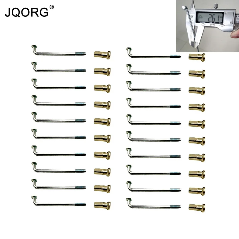 

JQORG Length 78mm-124mm 12G E-bike Spokes Sliver Color J-BEND Electric Bike Spokes Galvanization Surface E-bicycle Spokes 40Pcs