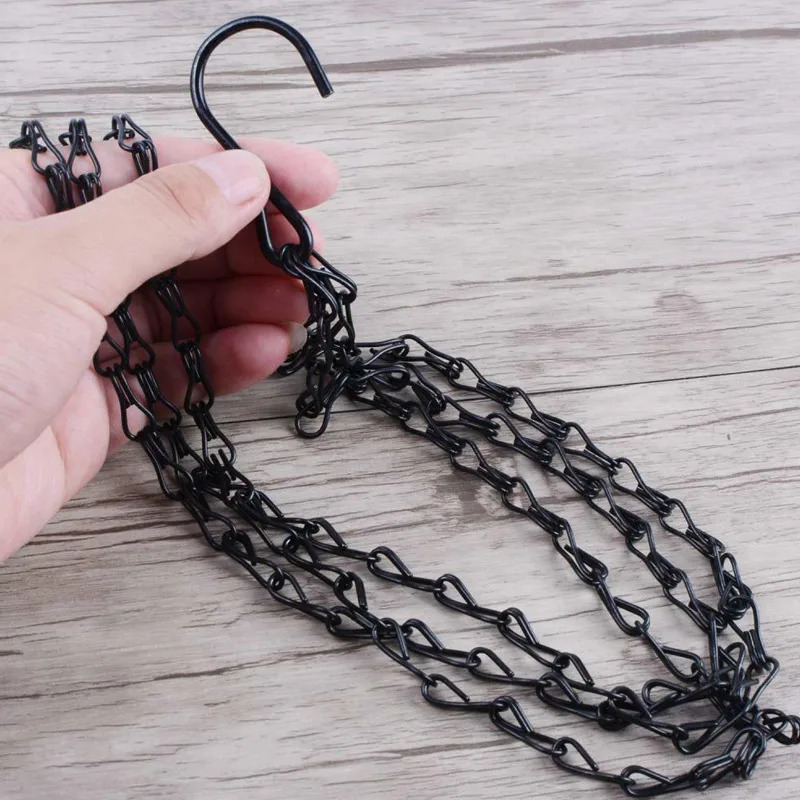 

5Pcs Flower Pot Hanging Chain Basket Flower Pot 3 Point Garden Plant Hanger with Hooks XB 66