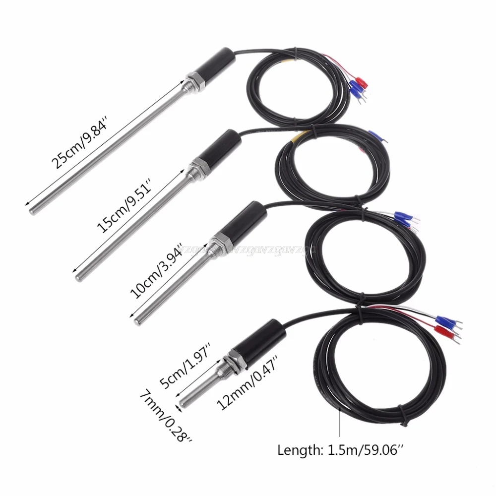 

PT100 Type Temperature Thermocouple Sensor Probe with Stainless Steel Cable Waterproof temperature sensor D18 dropship