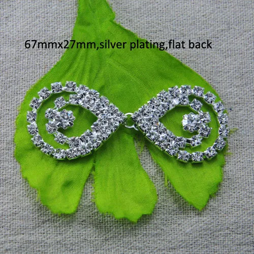 

(L0394) free shipping wholesales 20 pairs/lot , rhinestone interlock buckle with loop,big size,67mmx27mm