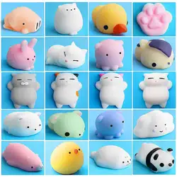 Новый 20 шт. мини squeeze toy мягкими Моти мягкие снять стресс игрушки Kawaii животных мягкими декомпрессии игрушки Печать Осьминог кролик