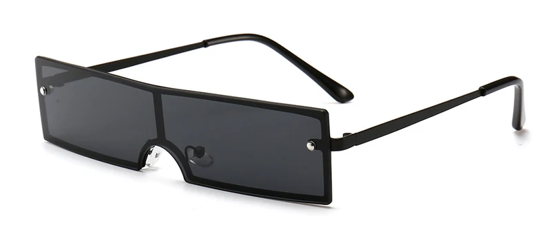 Peekaboo маленькие узкие прямоугольные солнцезащитные очки мужские черные цельные Квадратные Солнцезащитные очки в металлической оправе для женщин Ретро красное золото - Цвет линз: full black
