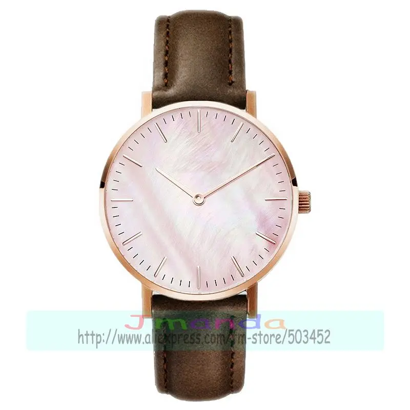 

100pcs /lot Watch Women Quartz Watches Ladies Top Brand Luxury Female Wrist Watch Girl Clock Relogio Feminino Shell dial Clock