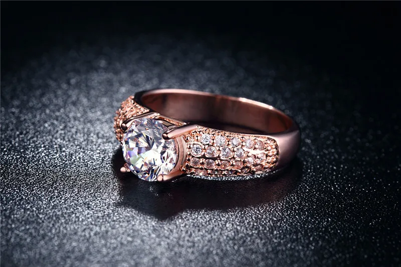 DODO Vintage Elegant Engagement Ring For Women Rose Gold Color Round CZ Rings For Prom Crystal Alliance Anillos Mujer Hot KDR3 (3)