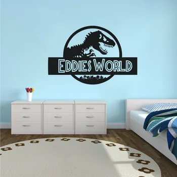 

Boys Room Decor Jurassic World Wall Sticker Custom Name Jurassic World Vinyl Wall Decal Dinosaur Style Wallpaper Wall Art AY1446