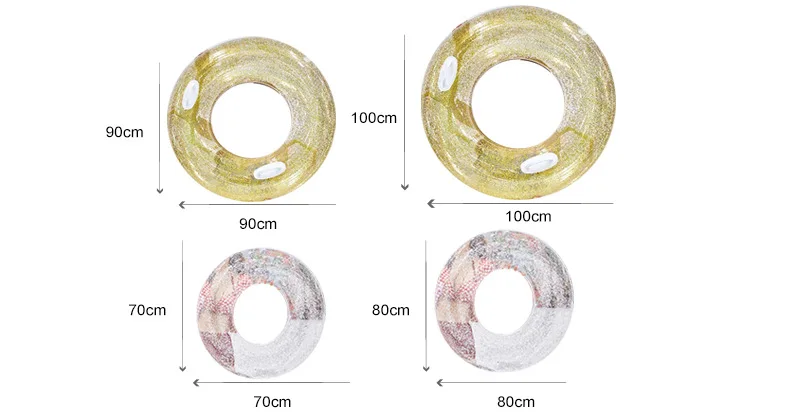 INS Горячая расшитая блестками круглая форма сердца кольцо для плавания гигантский бассейн для отдыха взрослых поплавок Mattres плавательный круг Flotador Gigante 90 см