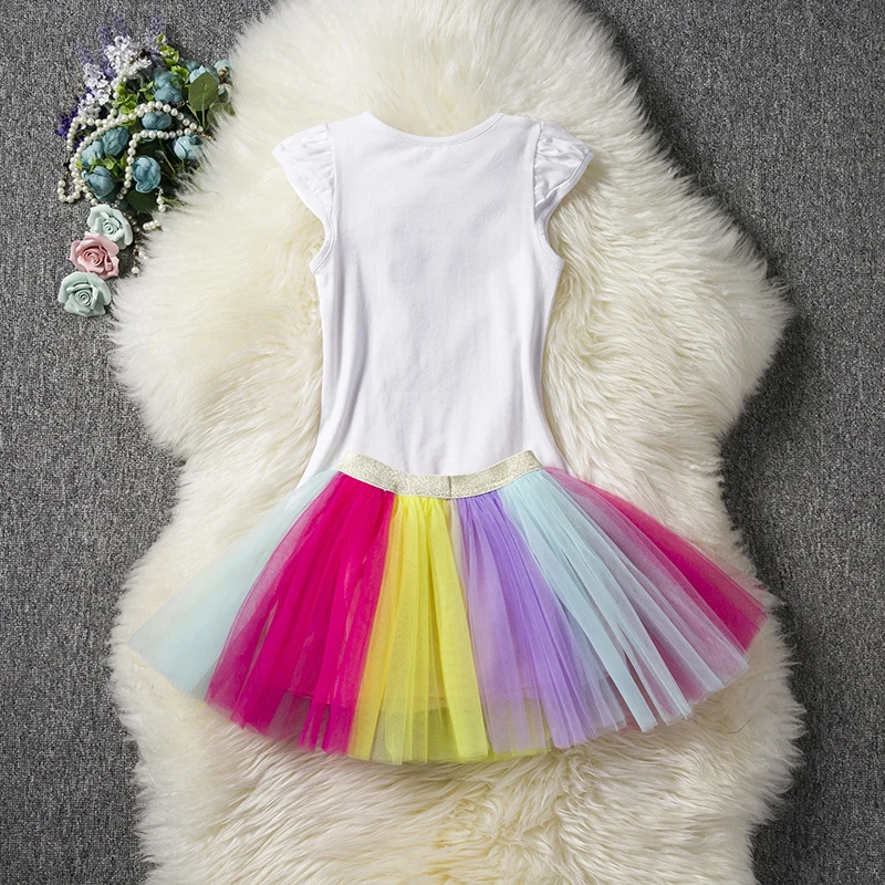 Нарядное платье для девочек; вечерние платья с единорогом; Детские радужные платья-пачки для девочек; платье принцессы для девочек; карнавальный костюм на Хэллоуин