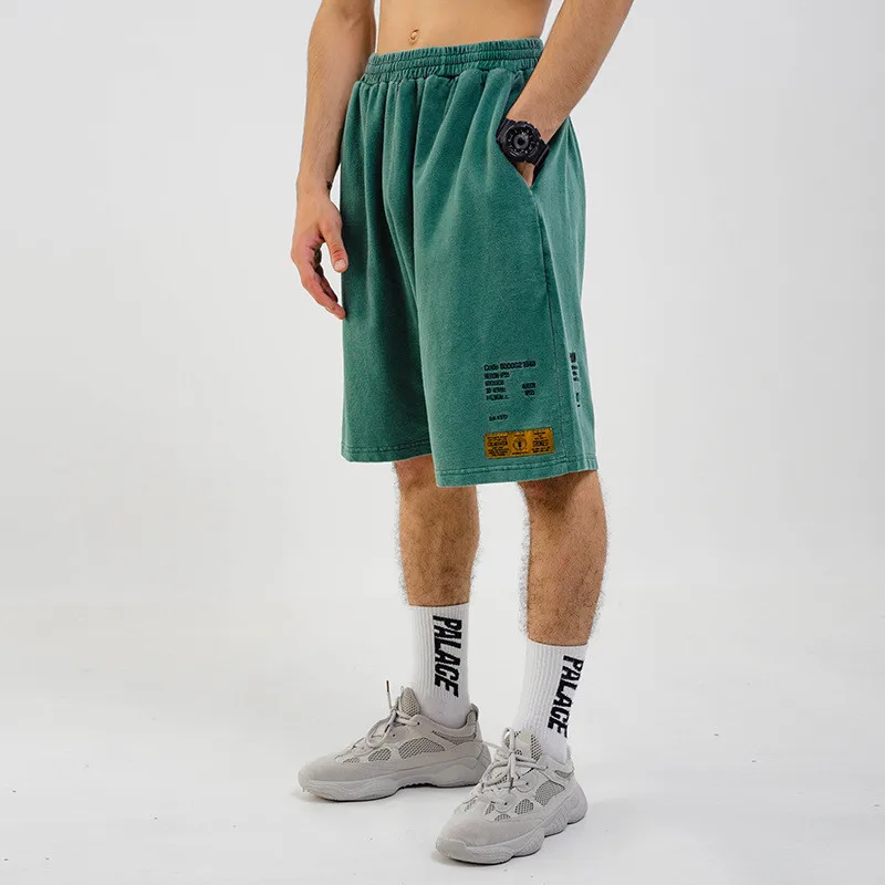 

2019 New Popular Letters Embroidered Shorts Men's High Quality Pure Cotton Shorts Male Supersize Wash Do Old Casual Short Pants