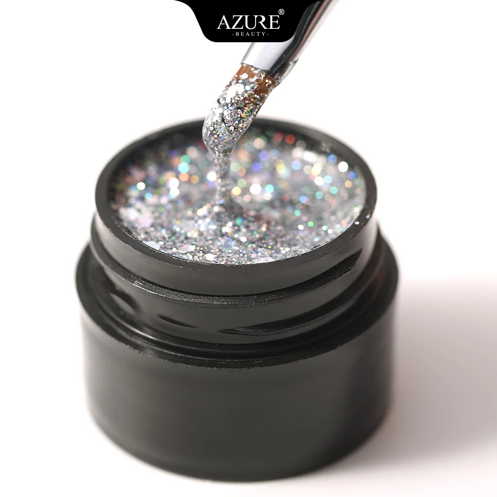 Супер Платиновый гель для ногтей Azure Beauty 9 шт./лот блестящий УФ с алмазным блеском