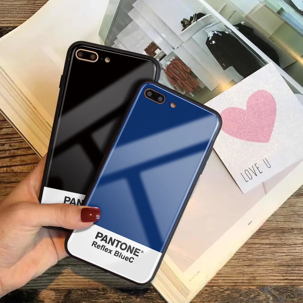 Стеклянный чехол для телефона для iphone 11 Pro 7Plus X SE DIY Pantone чехол из закаленного стекла для телефона для iphone 8 5S 5 6 6s XS Max XR уникальный