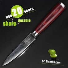 HAOYE 5 zoll Universal messer Japanischen vg10 Damaskus dienstprogramm küche messer peeling obst haltbar holzgriff kostenloser versand NEUE