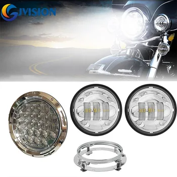 

75W 5D projector led headlight Assembly for Motorcycle + 4-1/2'' fog light passing lamps + 7inch headlight mounting bracket
