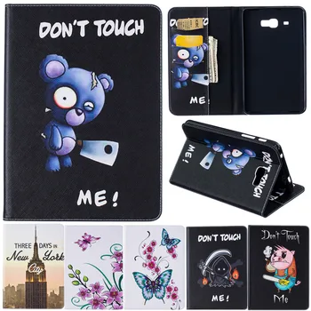 

Cartoon Leather Cover for Samsung Galaxy Tab J 7.0 T285DY Tablet Case Animal Bear Pig Butterfly Flower Wind chime Iron Tower