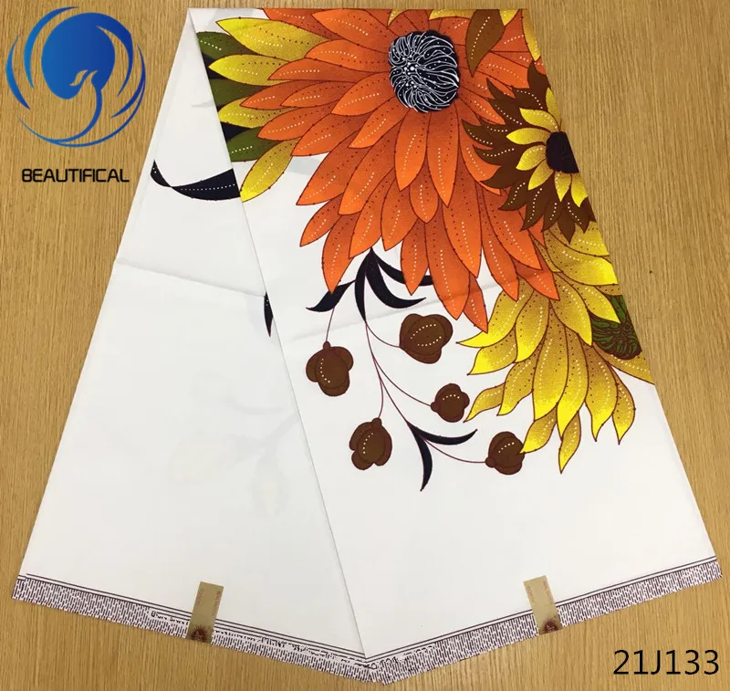 

LIULANZHI White Printing wax fabric 100%cotton african Java wax fabric High quality ankara real wax for dress 21J132-21J149