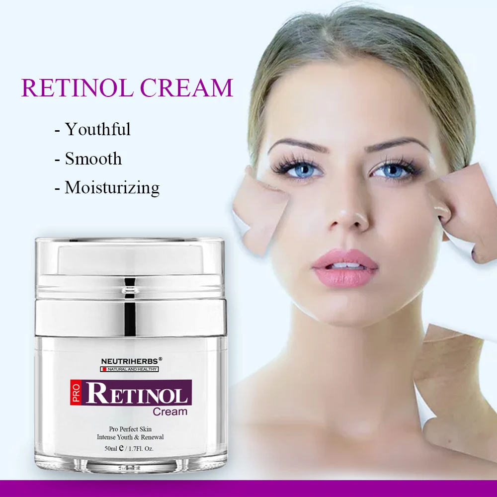 Neutriherbs Retinol увлажняющий крем для лица и области вокруг глаз Уменьшает появление морщин, тонких линий. Лучший дневной и ночной крем