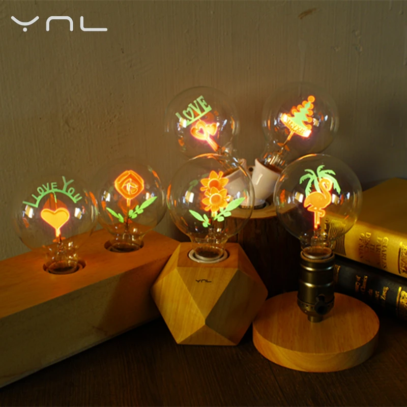 YNL Ampoule винтажная лампа Эдисона E27 G80 накаливания для помещения 220 В домашнего