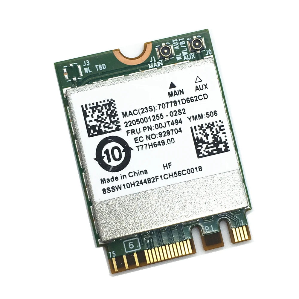 Беспроводная карта BCM94350 BCM94350ZAE AC NGFF 802.11ac 867M Bluetooth BT 4 1 Wi Fi для фотографий Φ 00JT494