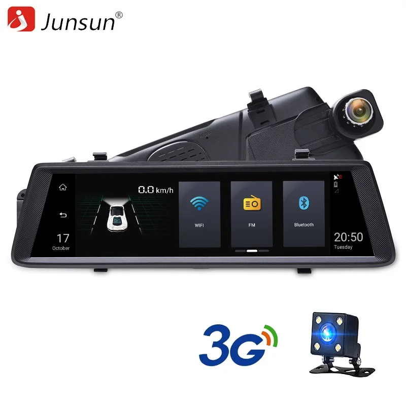 Junsun font b Car b font DVR Camera Mirror 3G 10 Full Touch Android 5 0