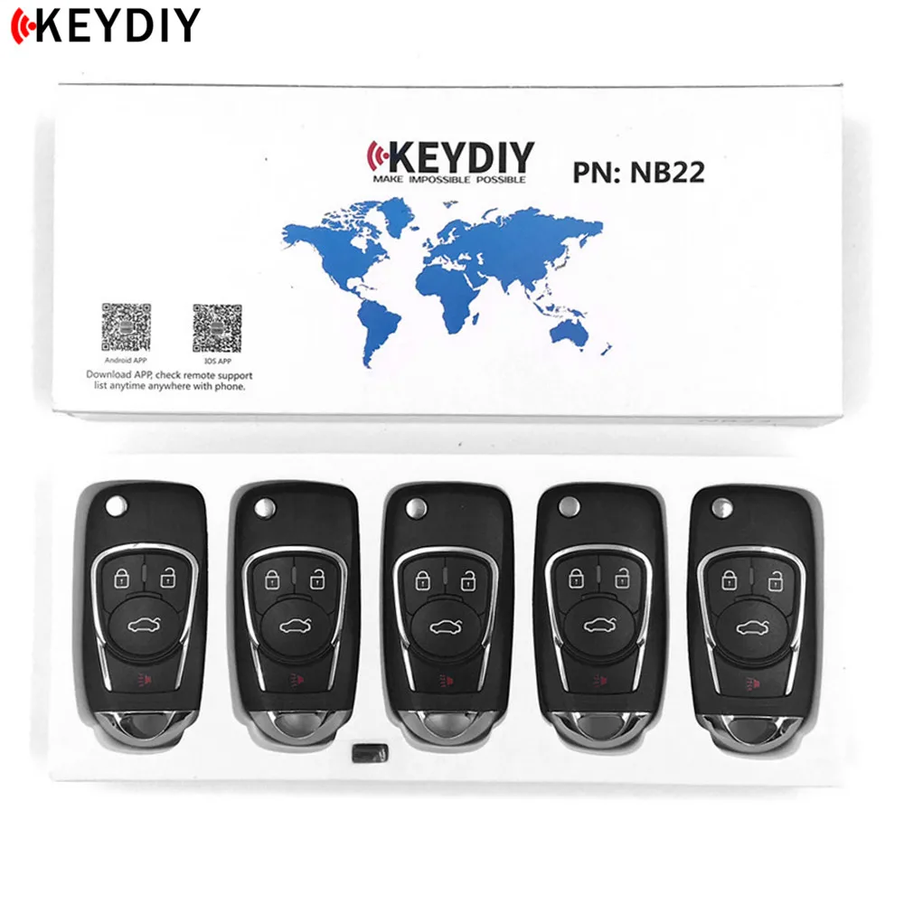 5 шт., KEYDIY KD900/KD-X2 ключ программист NB22-3/4 Универсальный многофункциональный пульт дистанционного управления для всех ключей серии B и NB