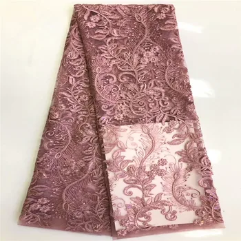 

2019 Hot Selling African French Tulle Lace Fabric High Quality African Tulle Sequins Lace Fabric For Wedding Dresses xb65-1574
