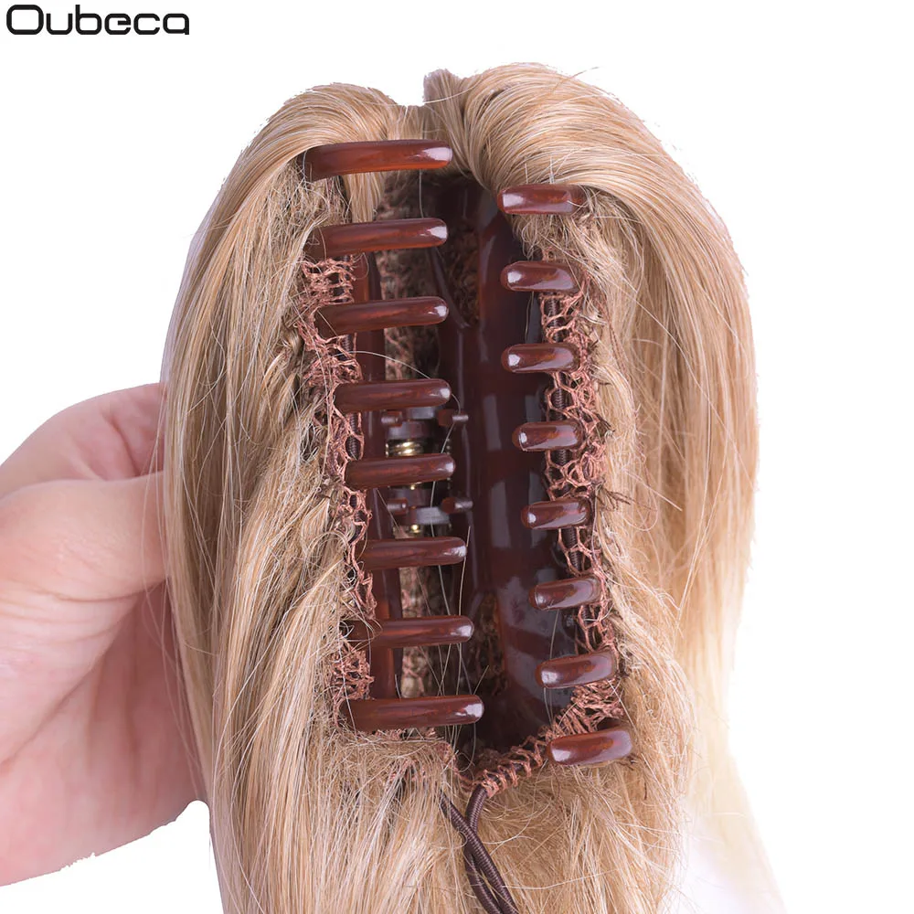 Oubeca Synthetic Claw Straight Ponytail Hairpiece Short Cute Drawstring Pony Tail Hair Piece Clip In Hair Extensions For Women