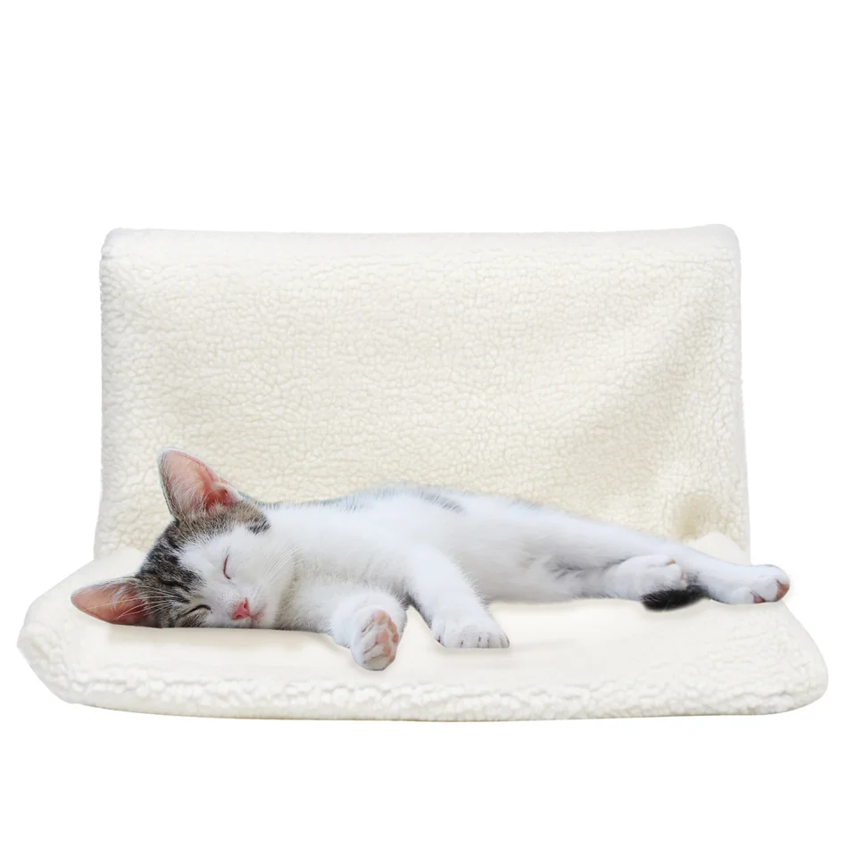 warm cat bed white