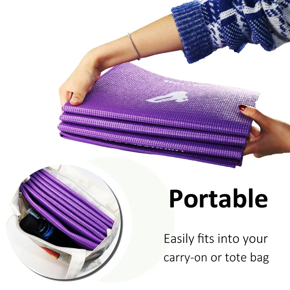 Yoga Mat Yoga Folding Pad Thick 4mm Non Slip Foldable Exercise Mat