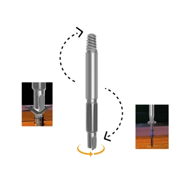 

4pcs/set Drill Bit Double Side Damaged Screw Extractor Step Drill Bit Guide Set Broken Damaged Drill Remover Screw Extractor