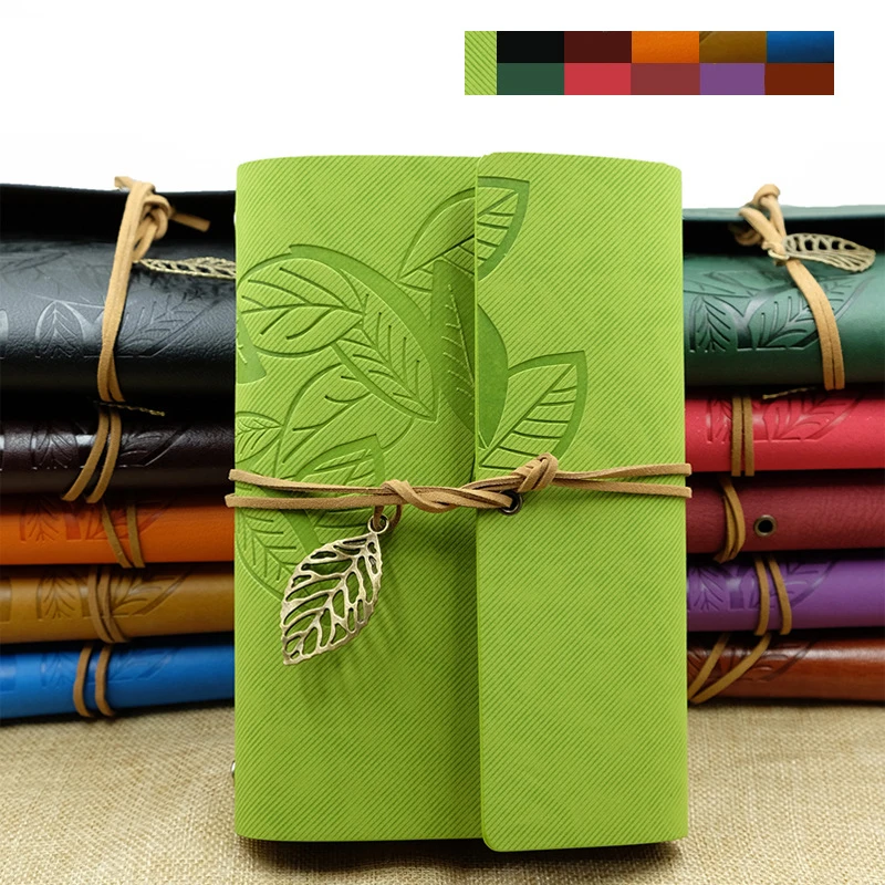 A6 A7 Faux Leather Vintage Notebook Leaves Tree Loose Leaf Notebook