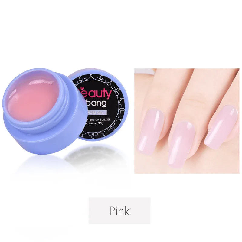 BeautyBigBang 15 г гель для наращивания ногтей клей для наращивания ногтей Кристальное желе для дизайна ногтей УФ/светодиодный гель для наращивания - Цвет: PK