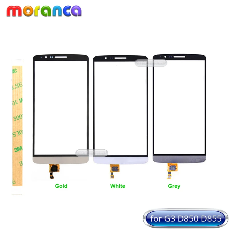 

5.5'' Screen for LG G3 D855 D850 D858 Touch Screen Digitizer Front Glass Sensor Lens Panel White Black Gold Touchscreen+ 3M Tape