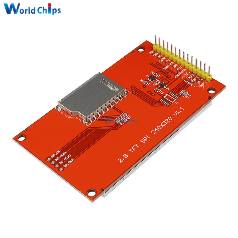 2," 240x320 SPI TFT lcd модуль последовательного порта с адаптером PCB Micro SD ILI9341 5 В/3,3 В 2,8 дюйма светодиодный дисплей для 5110 интерфейса