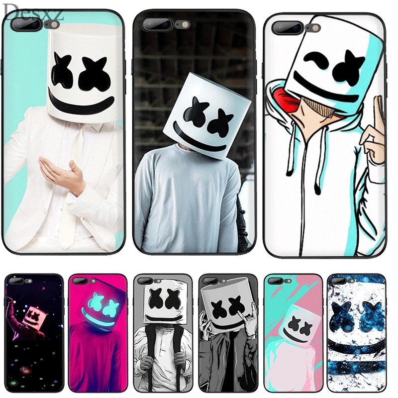 Силиконовый ТПУ чехол для телефона Marshmello iPhone 11 Pro X XS Max XR 6 6s 7 8 Plus 5 5s SE защитный