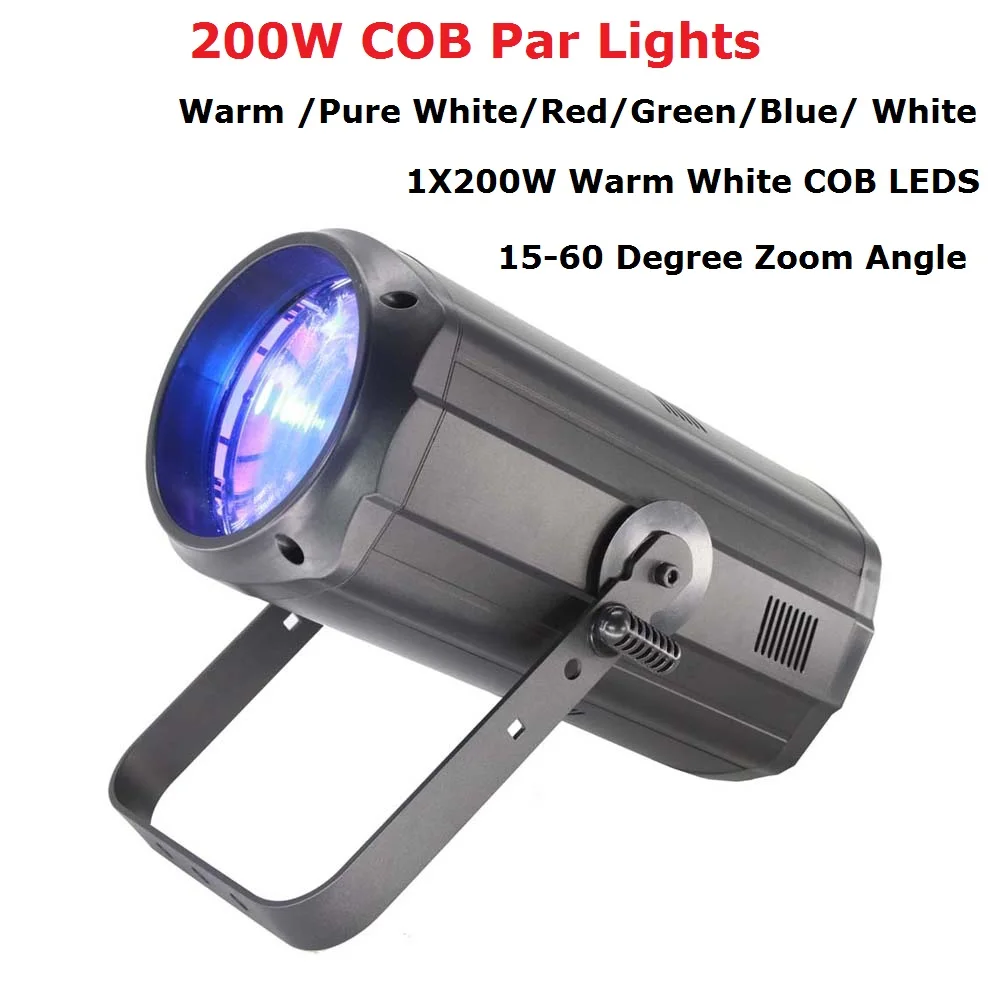 Par LED COB 200 W 5 colores Luces Lira efecto de iluminación de escenario profesional Luces de escenario para los clubes Luces de Discoteca Disco con Zoom