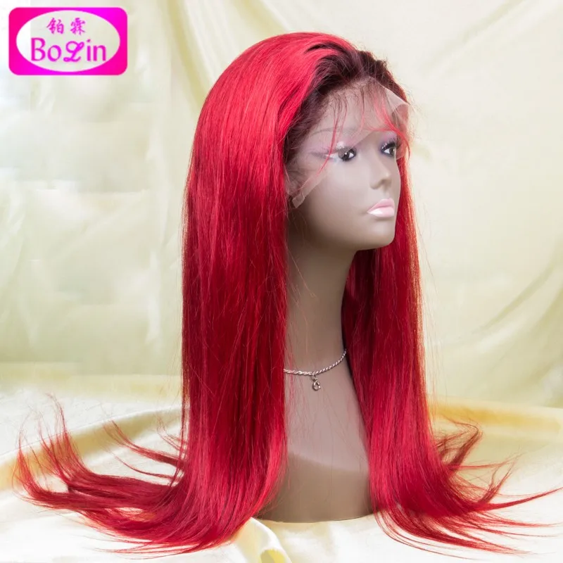 8A Virgin Red Hair Wigs Brazilian Glueless Red Full Lace Wigs Straight