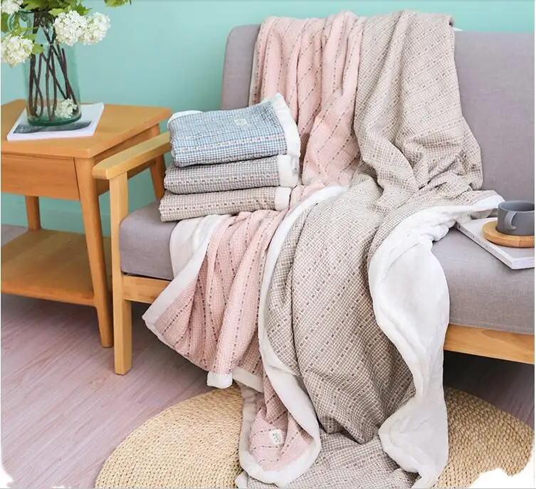 Annuona Cashmere Blanket Thick double layer Nap blanket Shawl Home and