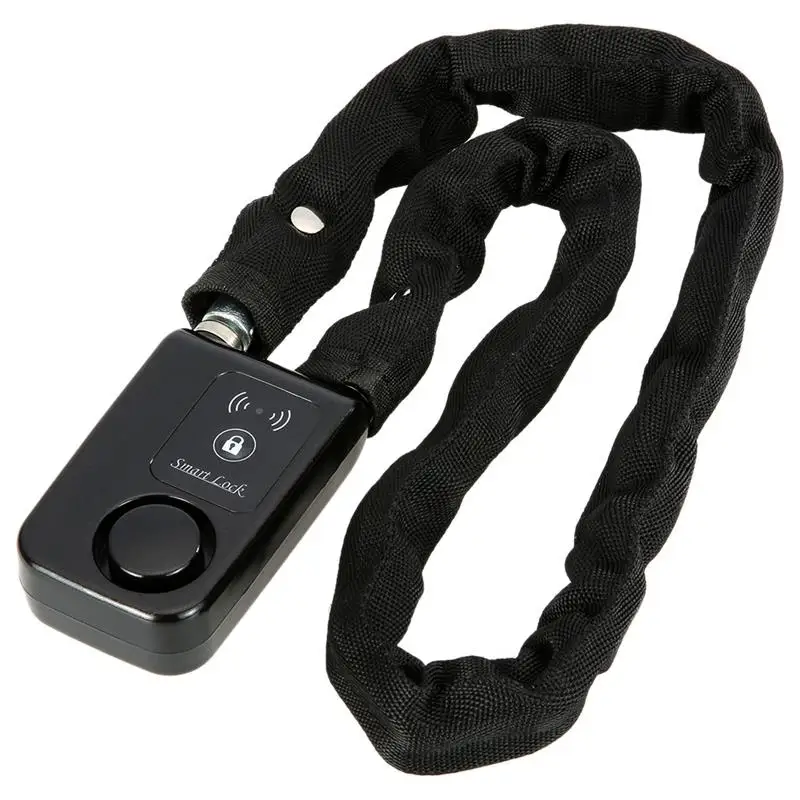

Black Smart Chain Lock 80Cm Smart Waterproof Bluetooth Lock 110Db Latest Anti Theft Alarm Keyless Phone App Control Lock Acces