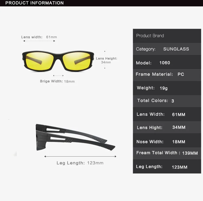 Longkeader Новые поляризованные черные желтые солнцезащитные очки ночного видения для мужчин и женщин, для вождения, рыбалки, спортивные солнцезащитные очки, мужские очки